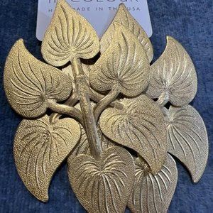NWT ANTHROPOLOGIE brass 925 "Grand Indah" Statement Earrings 3.75"